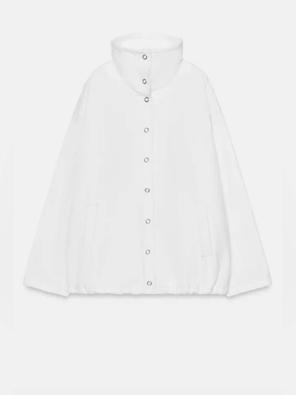 Nwt- zara- OVERSIZED SEAM DETAIL JACKET - White-Large